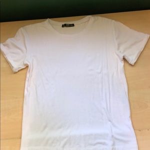 Zara crew neck crop white T-Shirt